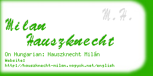 milan hauszknecht business card